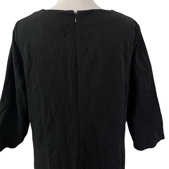 Chicos Womens Embroidered Sheath Dress Size 2P/ US LP Black Ponte Knit Chic NWT - Picture 4 of 7